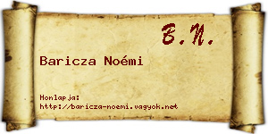 Baricza Noémi névjegykártya